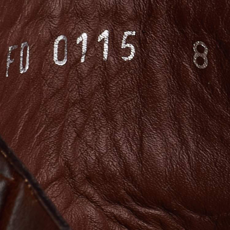 Pre Owned Louis Vuitton Brown Croc Embossed Leather High Top Sneakers Size 42