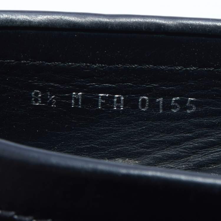 مملوكة مسبقًا Louis Vuitton Black Leather Monte Carlo Slip On Loafers Size 42.5