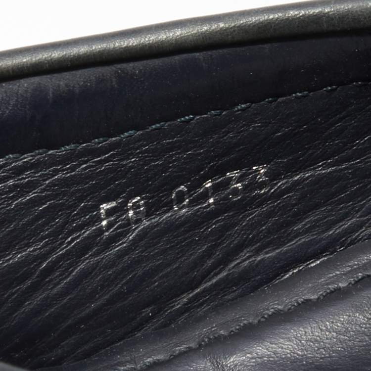 مملوكة مسبقًا Louis Vuitton Midnight Blue Woven Leather Monte Carlo Slip On Loafers Size 41