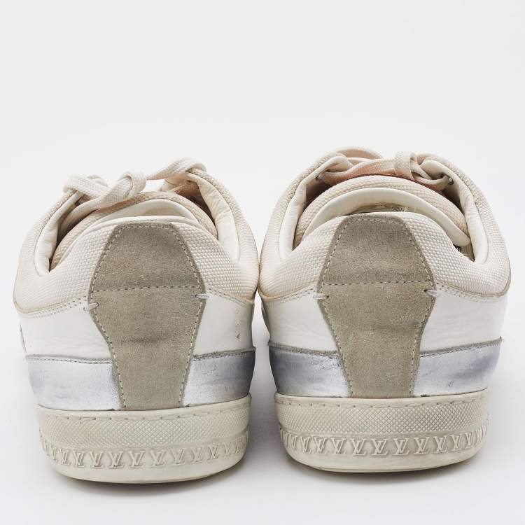 Pre Owned Louis Vuitton Tricolor Leather and Suede Low Top Sneakers Size 42.5