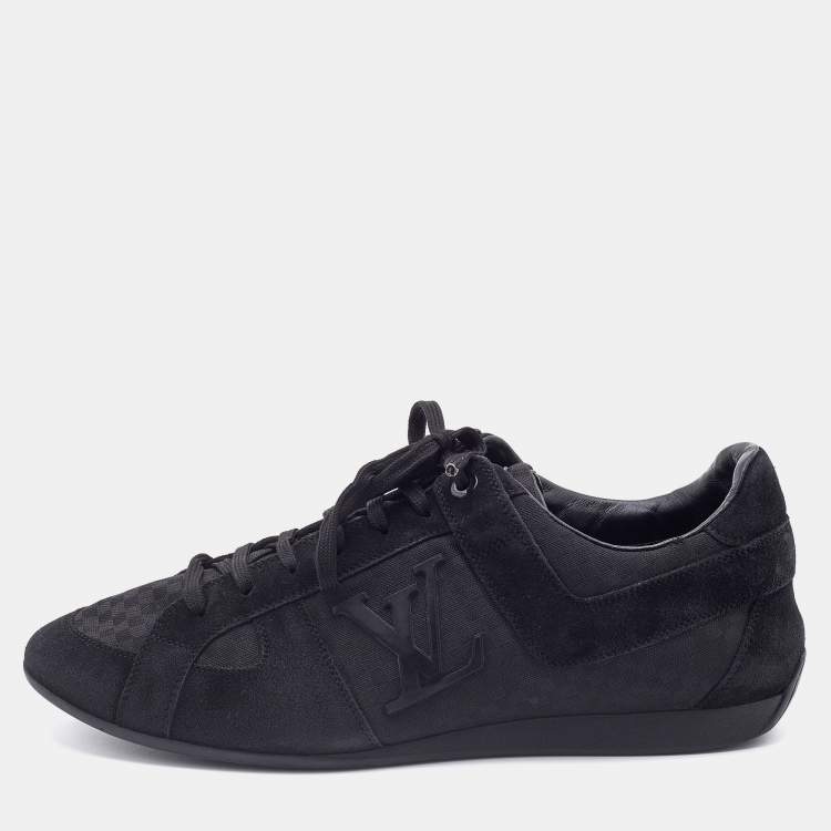 Louis Vuitton Black Fabric And Suede Low Top Sneakers Size 43