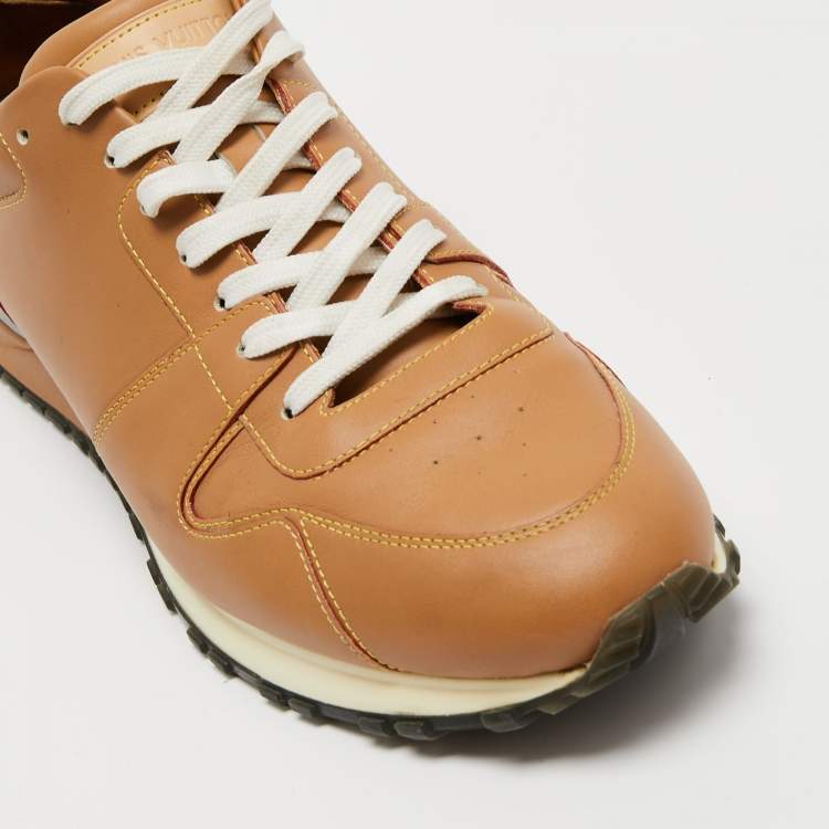 Pre Owned Louis Vuitton Brown Leather Run- Away Sneakers Size 42 