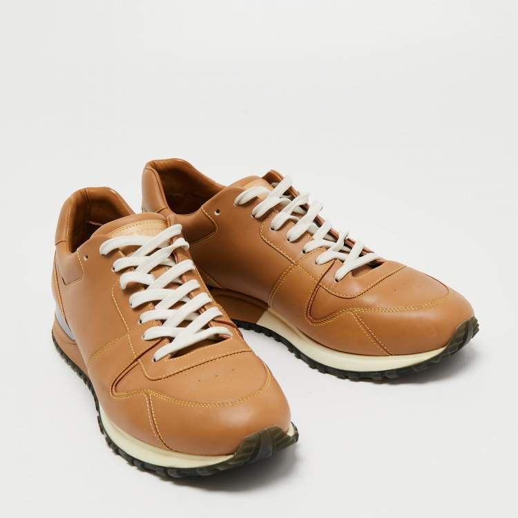 Pre Owned Louis Vuitton Brown Leather Run- Away Sneakers Size 42 