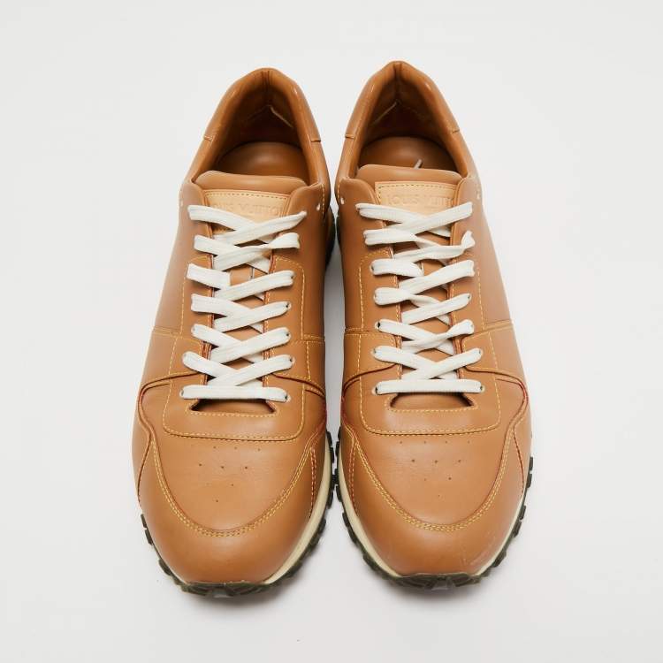 Pre Owned Louis Vuitton Brown Leather Run- Away Sneakers Size 42 