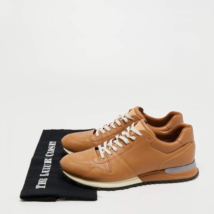 Pre Owned Louis Vuitton Brown Leather Run- Away Sneakers Size 42 