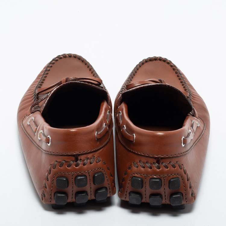 Pre Owned Louis Vuitton Brown Leather Arizona Loafers Size 43.5