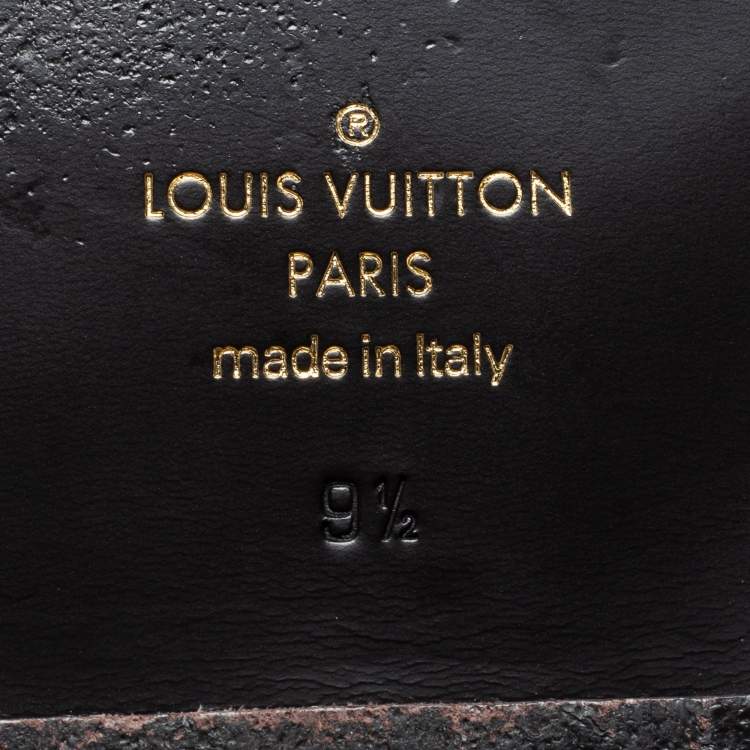 Pre Owned Louis Vuitton Brown Ostrich Leather  Flat Sandals  Size  43.5