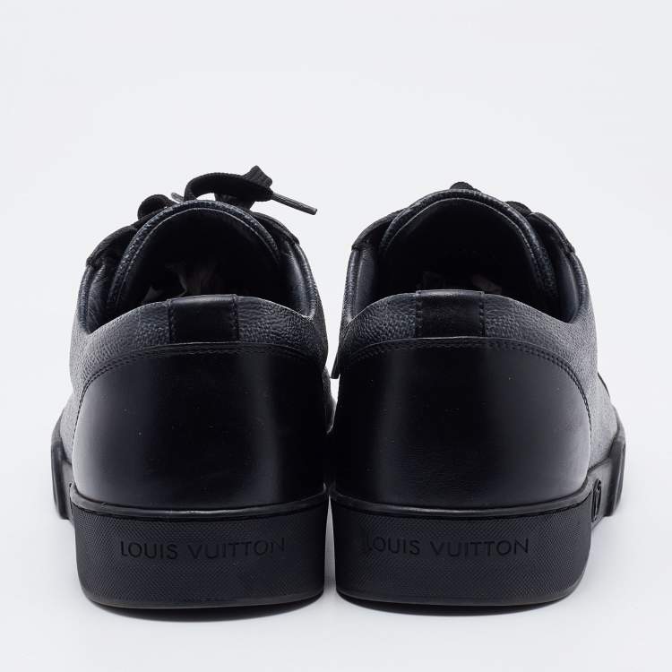 Pre Owned Louis Vuitton Black Damier Graphite and Leather Cap Toe Sneakers Size 41