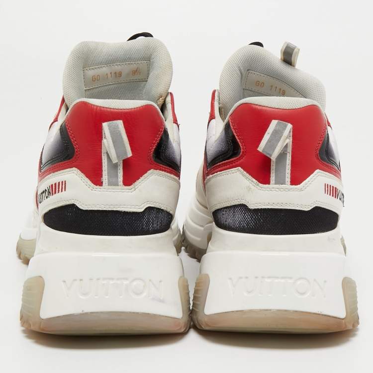 Pre Owned Louis Vuitton Multicolor Leather and Fabric Run Away Sneakers Size 42.5