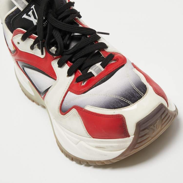 Pre Owned Louis Vuitton Multicolor Leather and Fabric Run Away Sneakers Size 42.5