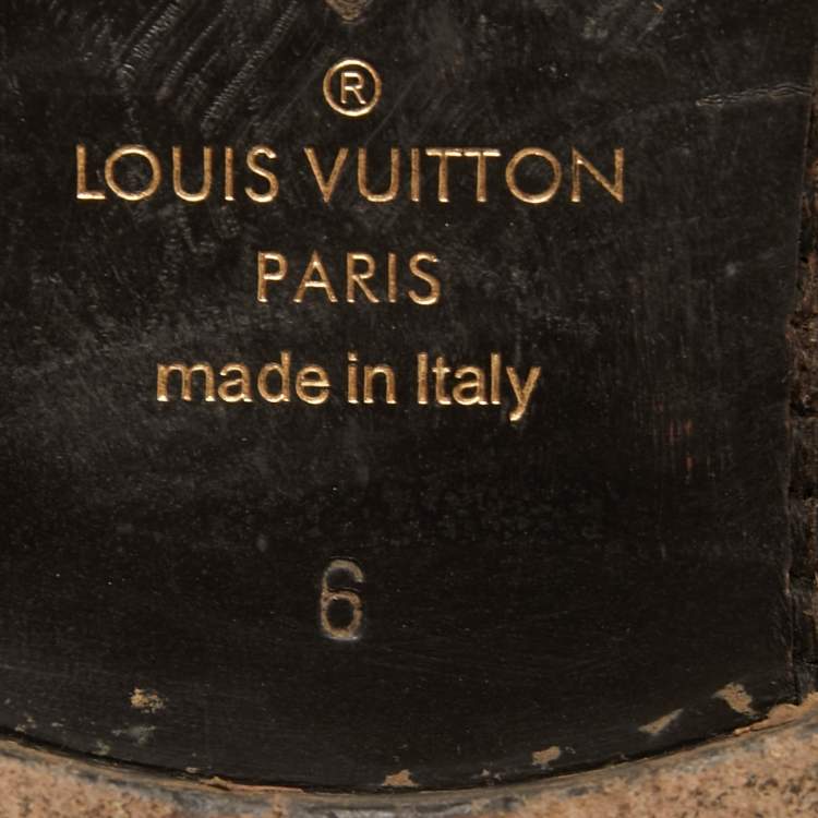 Pre Owned Louis Vuitton Black Leather Monte Carlo Collapsible Heel Loafers Size 40