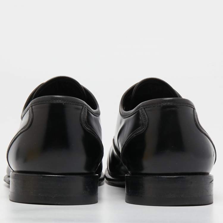 Pre Owned Louis Vuitton Black Leather Lace Up Derby Size 43