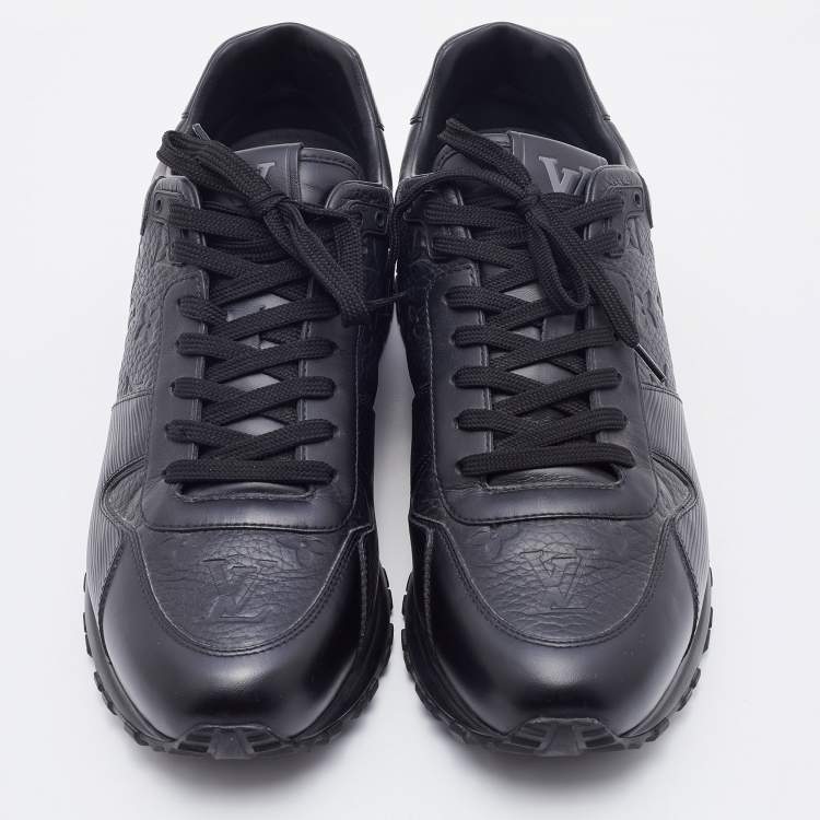 Pre Owned Louis Vuitton Black Leather Run Away Low Top Sneakers Size 42.5