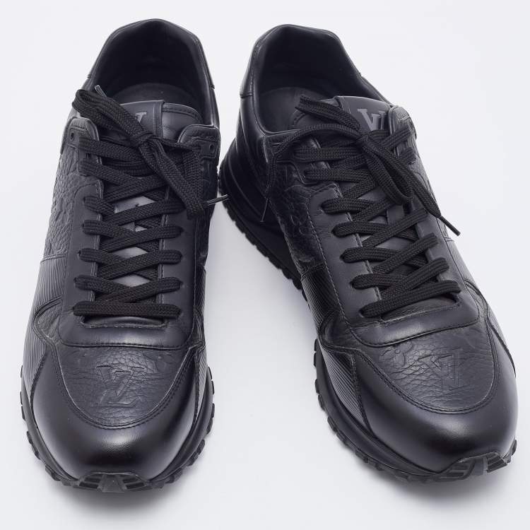 Pre Owned Louis Vuitton Black Leather Run Away Low Top Sneakers Size 42.5