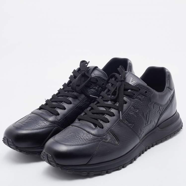 Louis Vuitton Black Leather Run Away Low Top Sneakers Size 42.5