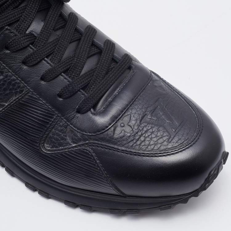 Pre Owned Louis Vuitton Black Leather Run Away Low Top Sneakers Size 42.5