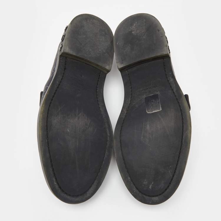 مملوكة مسبقًا Louis Vuitton Black Monogram Canvas and Leather Loafers Size 42