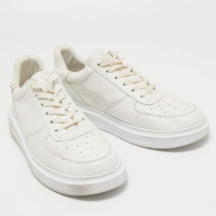 Pre Owned Louis Vuitton White Leather Low Top Sneakers Size 41