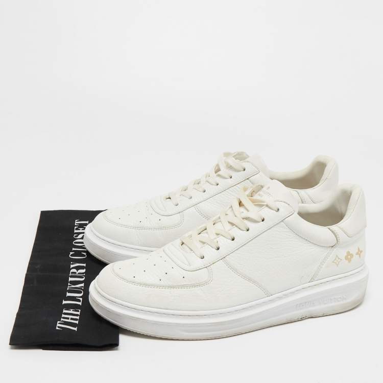 Pre Owned Louis Vuitton White Leather Low Top Sneakers Size 41