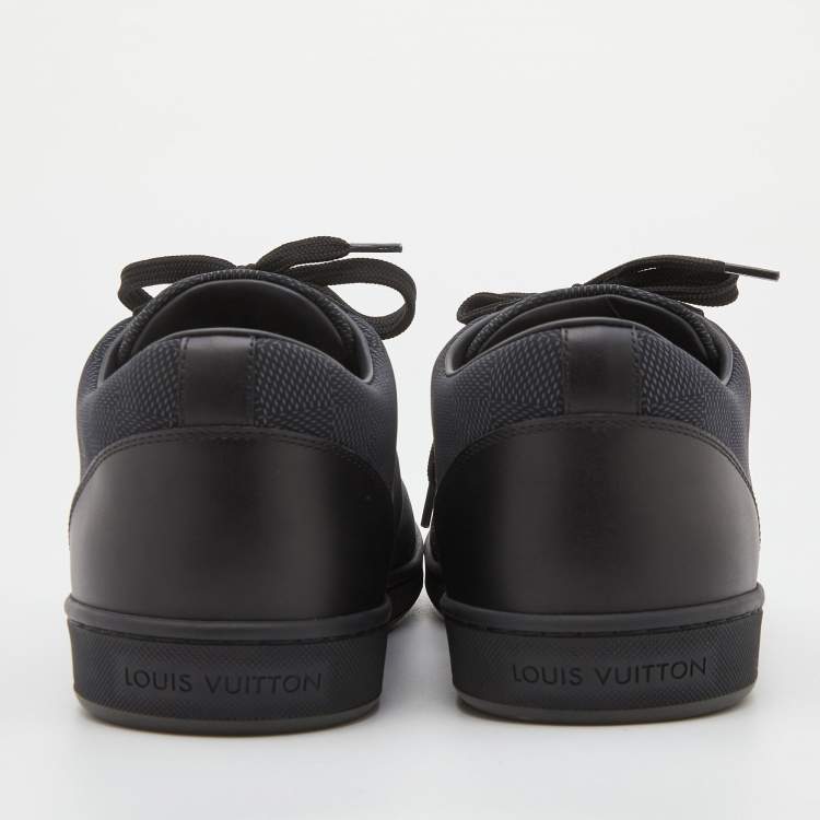 Pre Owned Louis Vuitton Damier Graphite Nylon and Leather Offshore Sneakers Size 42