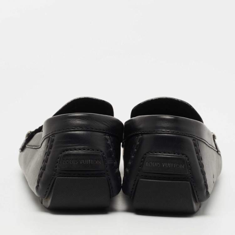 Pre Owned Louis Vuitton Black Leather Monte Carlo Loafers Size 44.5