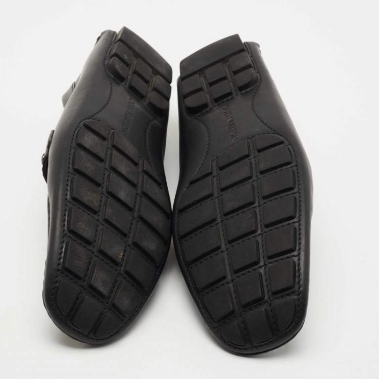 Pre Owned Louis Vuitton Black Leather Monte Carlo Loafers Size 44.5