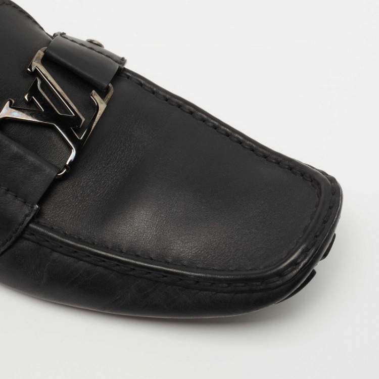 Pre Owned Louis Vuitton Black Leather Monte Carlo Loafers Size 44.5