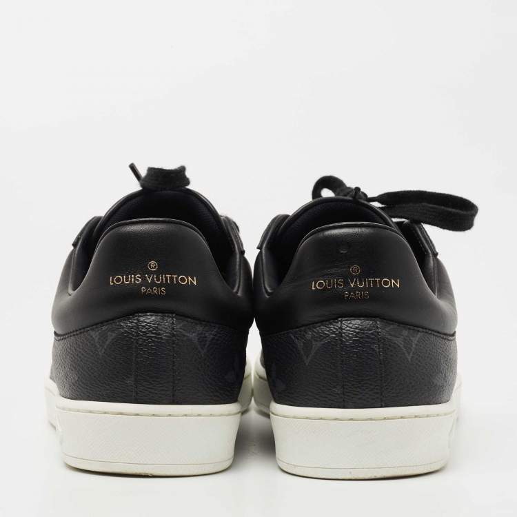 Pre Owned Louis Vuitton Black Monogram Eclipse Frontrow Low Top Sneakers Size 39