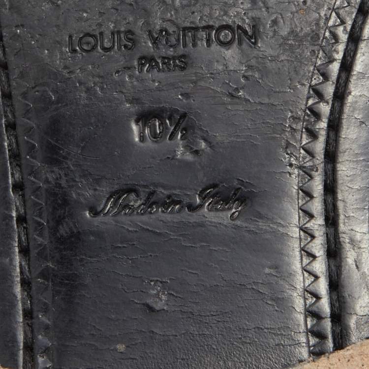 مملوكة مسبقًا Louis Vuitton Black Leather Major Slip On Loafers Size 44.5