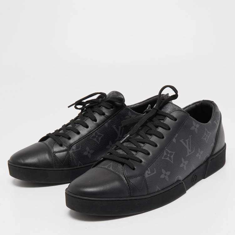 Authentic Louis Vuitton Coated Canvas Leather Lace Up Sneakers