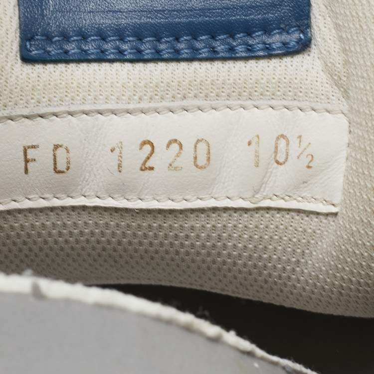 Pre Owned Louis Vuitton Blue Suede and Monogram Denim LV Trainer Sneakers Size 44.5 