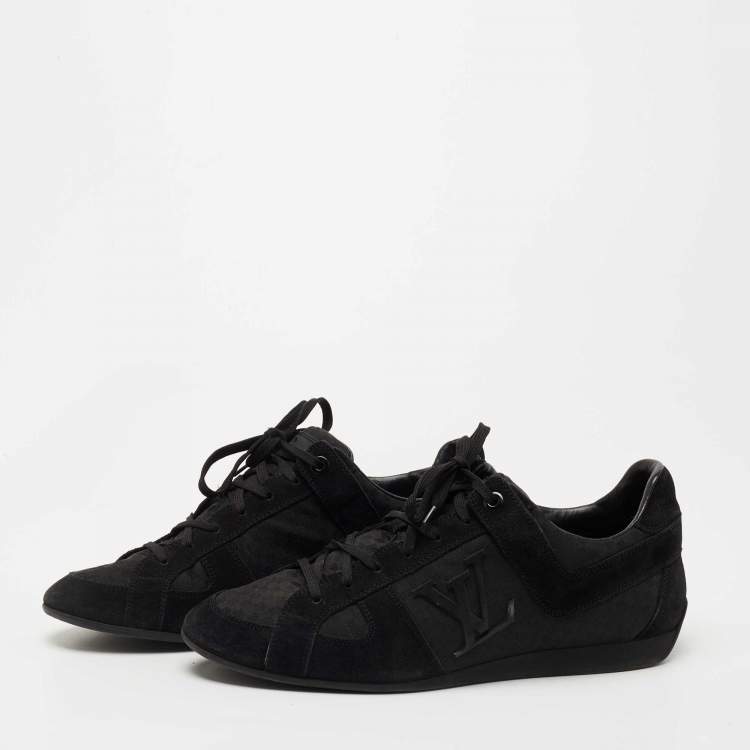 Louis Vuitton Black Suede and Canvas Low Top Sneakers Size 43 Louis Vuitton