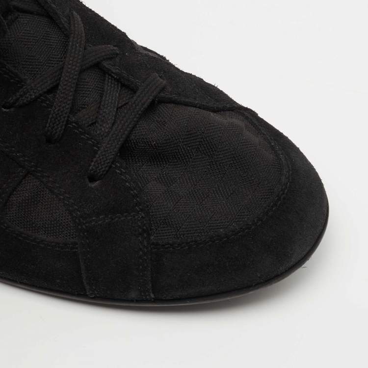 Pre Owned Louis Vuitton Black Suede and Canvas Low Top Sneakers Size 43