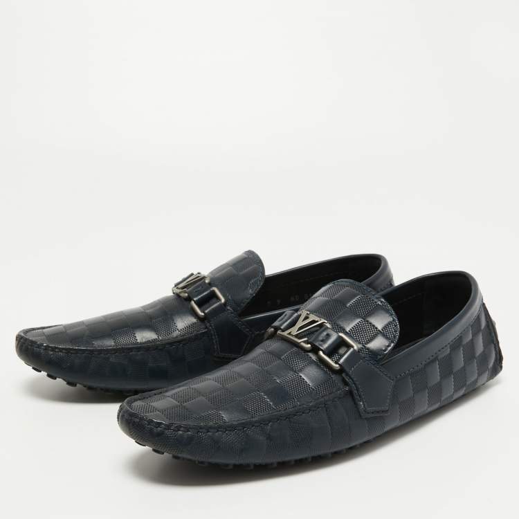 Louis Vuitton Blue Leather Hockenheim Loafers Size 43