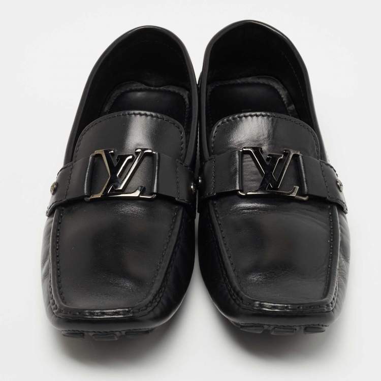 Pre Owned Louis Vuitton Black Leather Monte Carlo Loafers Size 43.5