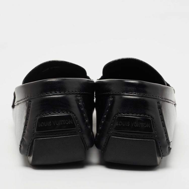 Pre Owned Louis Vuitton Black Leather Monte Carlo Loafers Size 43.5