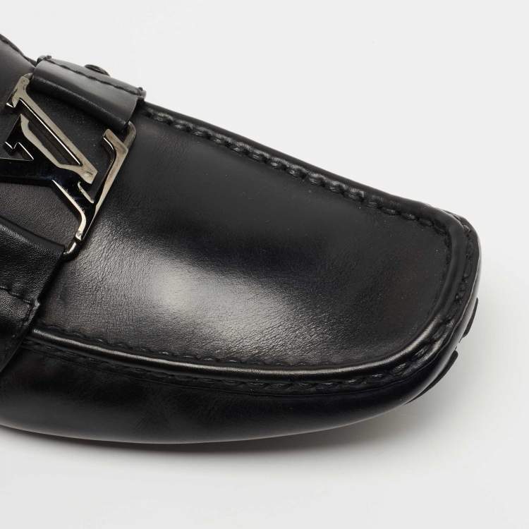 Pre Owned Louis Vuitton Black Leather Monte Carlo Loafers Size 43.5