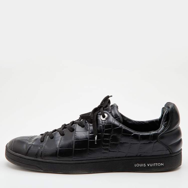 Leather high trainers Louis Vuitton Black size 9.5 UK in Leather