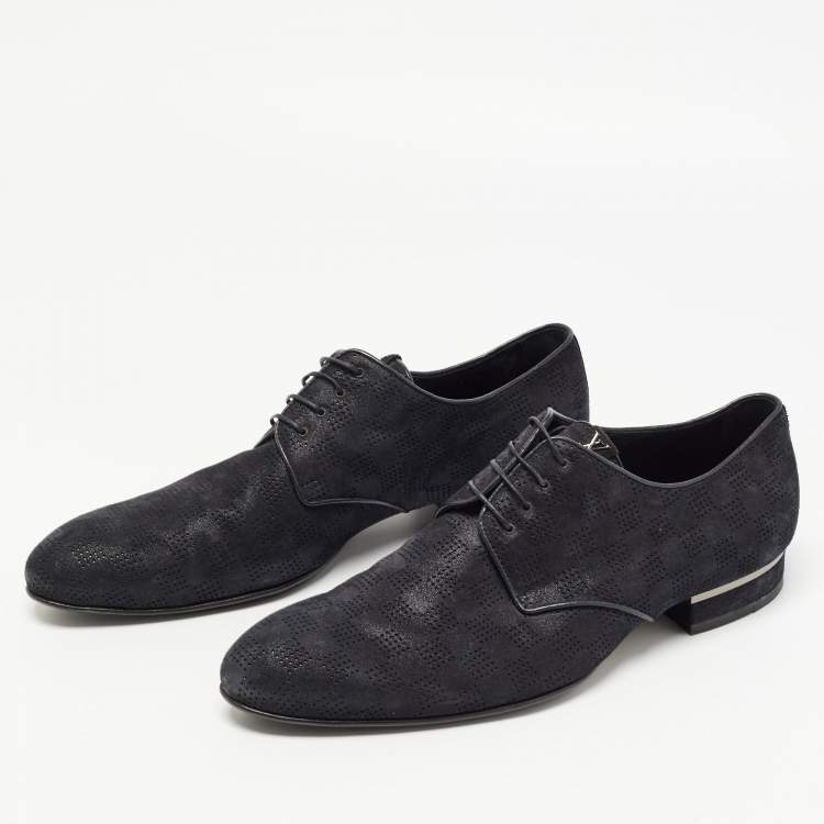 Louis Vuitton Mens Black Leather Derby Lace-Up Shoes - Size EU 41 - UK 7
