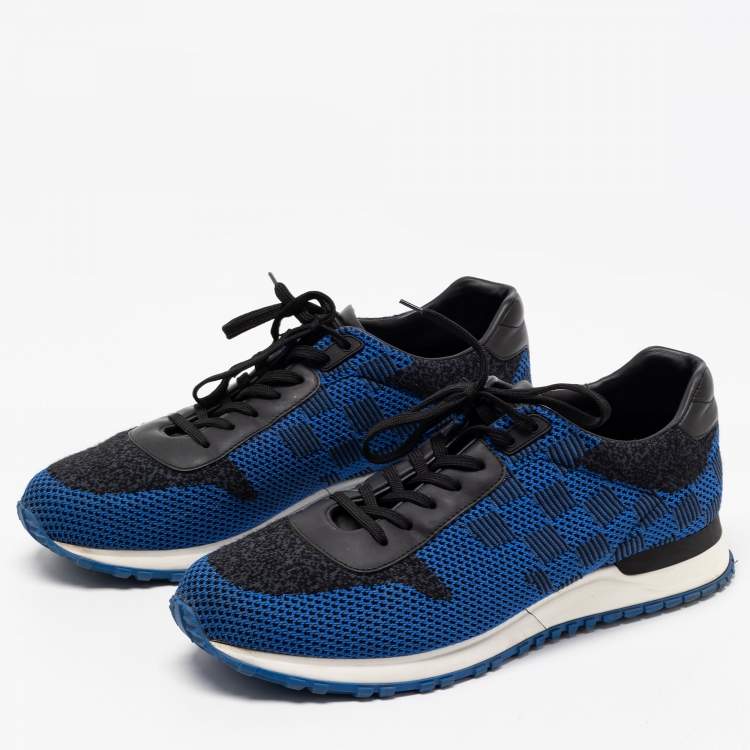 Louis Vuitton Blue/Black Damier Mesh and Leather Run Away Sneakers