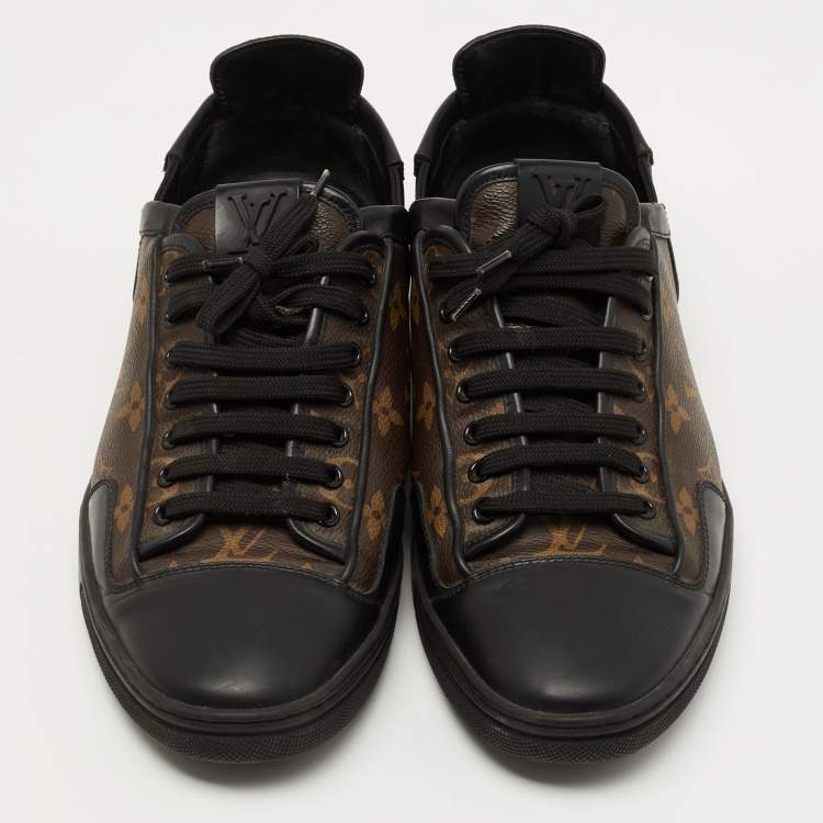 Pre Owned Louis Vuitton Brown Monogram Canvas and Leather Low Top Sneakers Size 42