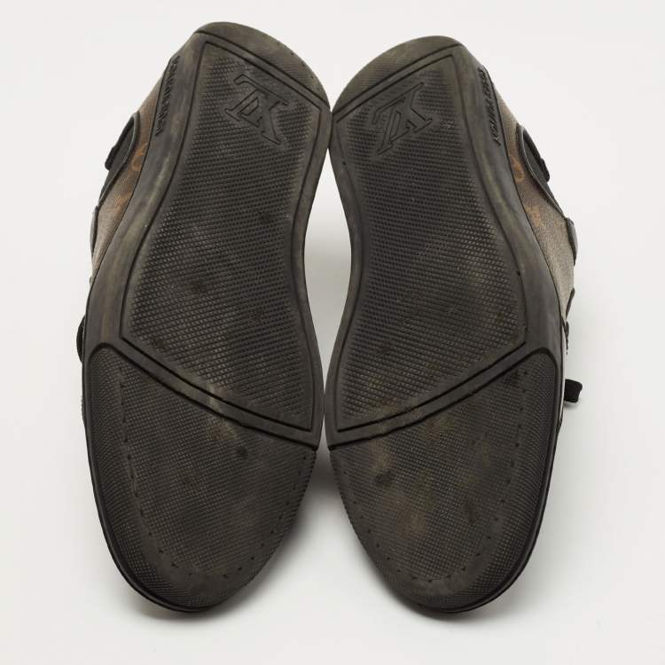 Pre Owned Louis Vuitton Brown Monogram Canvas and Leather Low Top Sneakers Size 42