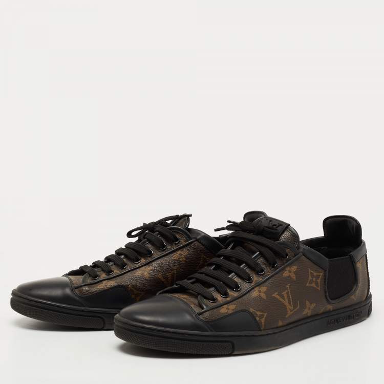 Louis Vuitton Brown Monogram Canvas and Leather Low Top Sneakers Size 42 Louis  Vuitton