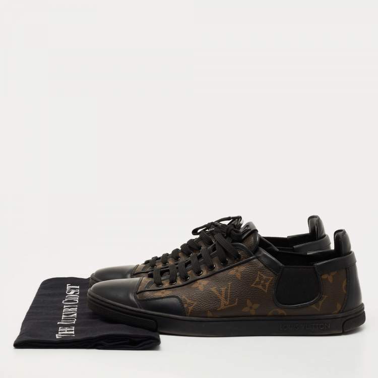 Pre Owned Louis Vuitton Brown Monogram Canvas and Leather Low Top Sneakers Size 42