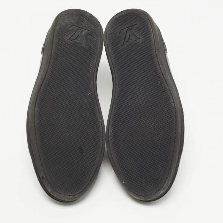 Pre Owned Louis Vuitton Black Leather Low Top Sneakers Size 42.5 