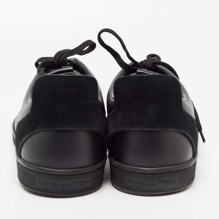 Pre Owned Louis Vuitton Black Leather Low Top Sneakers Size 42.5 