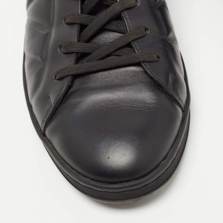 Pre Owned Louis Vuitton Black Leather Low Top Sneakers Size 42.5 