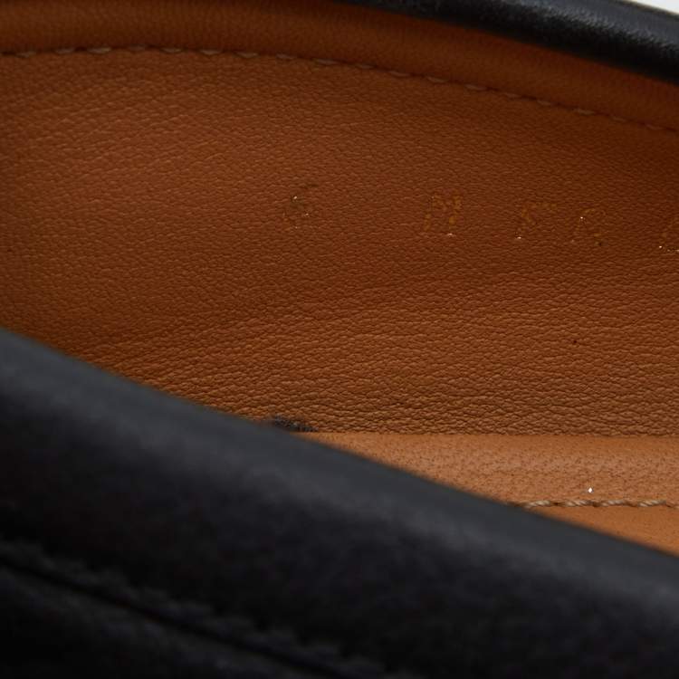 Pre Owned Louis Vuitton Black Leather Major Slip On Loafers Size 40