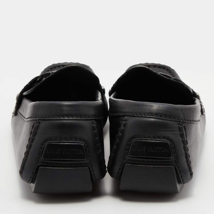 مملوكة مسبقًا Louis Vuitton Black Leather Monte Carlo Slip On Loafers Size 43
