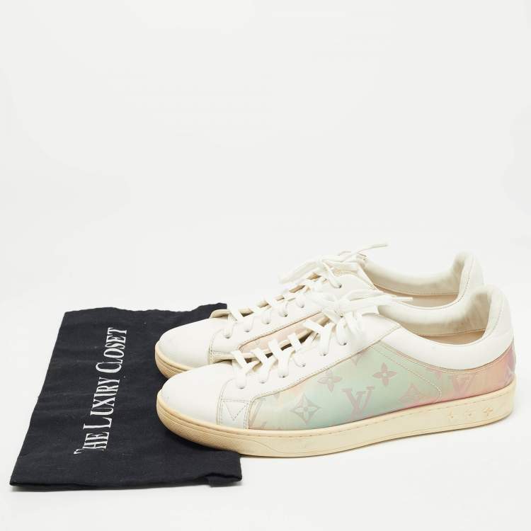 Pre Owned Louis Vuitton White Leather and PVC Luxembourg Sneakers Size 41